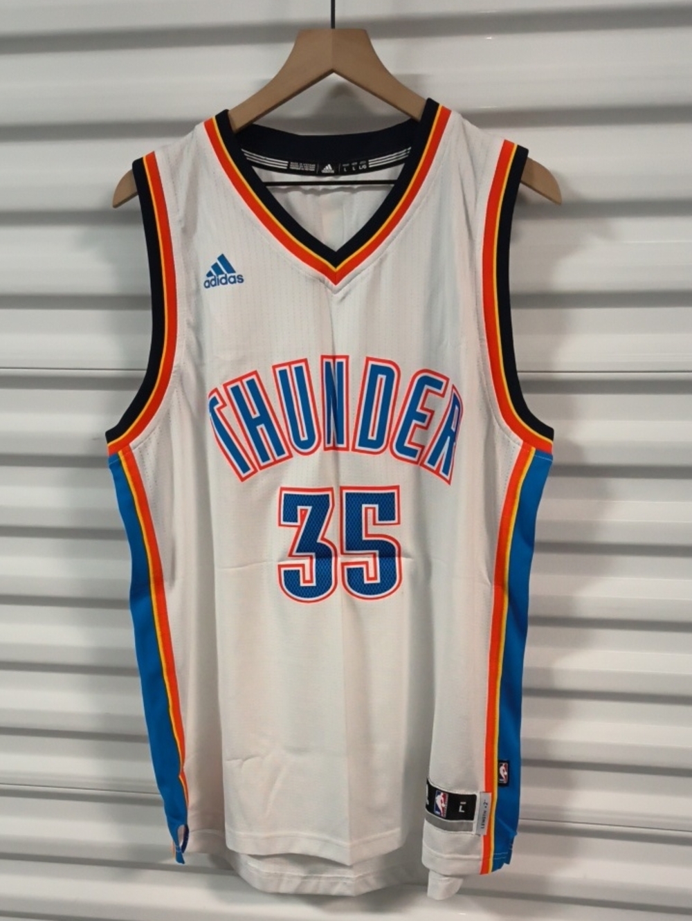 Vtg Adidas NBA Oklahoma City Thunder Kevin Durant#35 Authentic Length+2 Jersey L